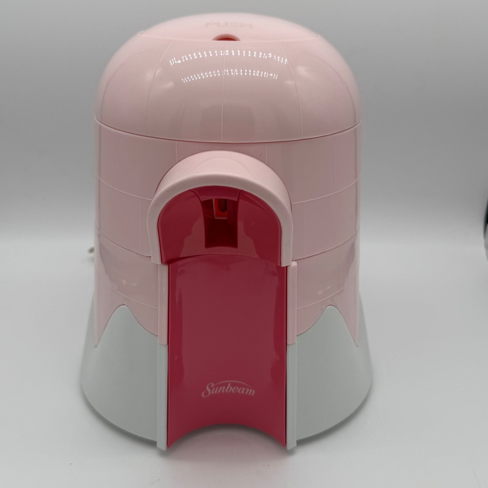Sunbeam Igloo Electric Snow Cone Maker Pink Shaved Ice Machine FOR PARTS ONLY